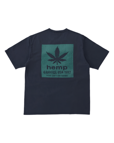 Gramicci HEMP TEE NAVY PIGMENT - KYOTO - Gramicci