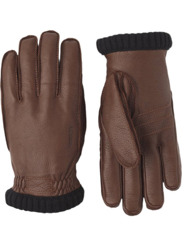 Hestra Deerskin Primaloft Rib gloves Chocolate - KYOTO - Hestra