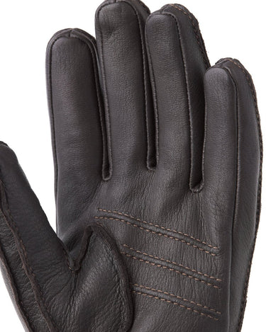 Hestra glove Deerskin Primaloft Rib Dark brown - KYOTO - Hestra