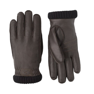 Hestra glove Deerskin Primaloft Rib Dark brown - KYOTO - Hestra