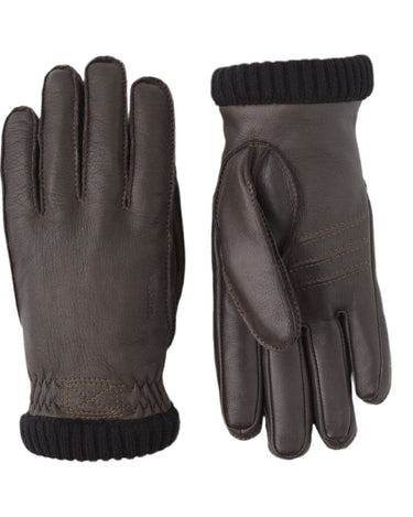 Hestra glove Deerskin Primaloft Rib Dark brown - KYOTO - Hestra