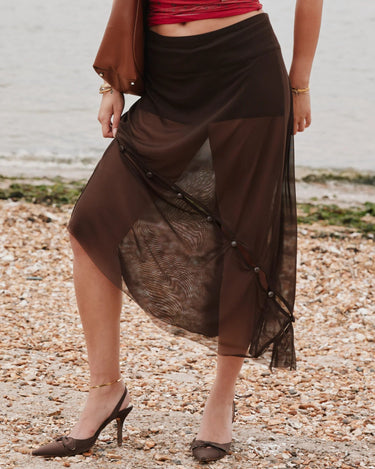 House of Sunny VOL2659 THE ROSEWOOD MESH SKIRT ROSEWOOD BROWN - KYOTO - House of Sunny