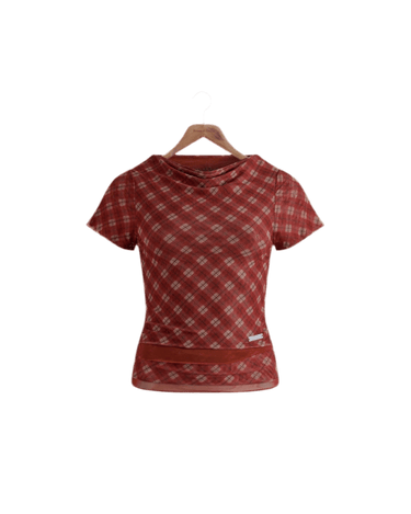 House of Sunny VOL2662 RETRO CHECK MESH TOP multi - KYOTO - House of Sunny