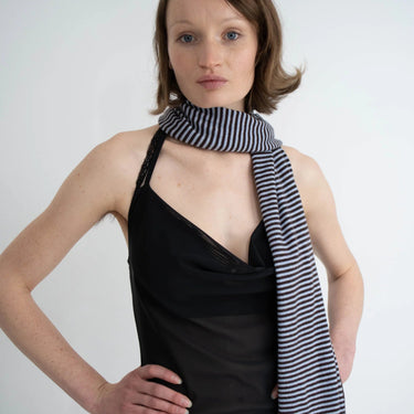 KERNEMILK LOLA SCARF Light blue, stripe - KYOTO - KERNEMILK