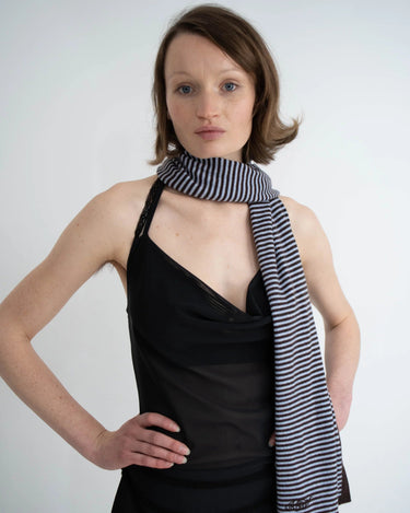 KERNEMILK LOLA SCARF Light blue, stripe - KYOTO - KERNEMILK