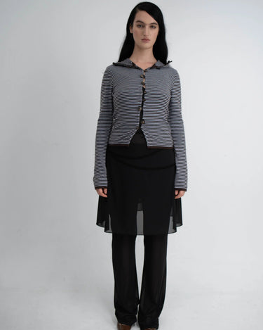 KERNEMILK LOONEY CARDIGAN Light blue, stripe - KYOTO - KERNEMILK