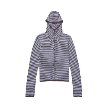 KERNEMILK LOONEY CARDIGAN Light blue, stripe - KYOTO - KERNEMILK