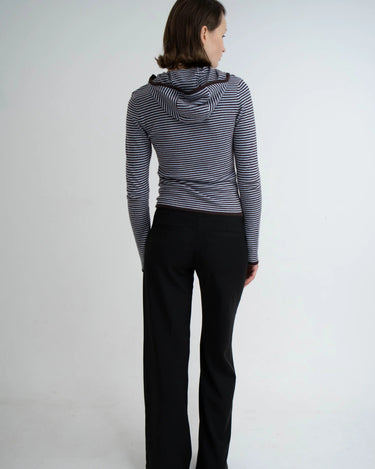 KERNEMILK LOONEY CARDIGAN Light blue, stripe - KYOTO - KERNEMILK