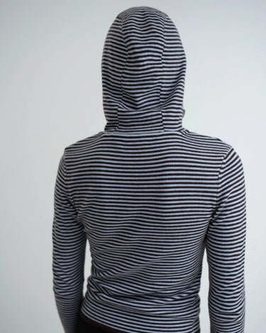 KERNEMILK LOONEY CARDIGAN Light blue, stripe - KYOTO - KERNEMILK