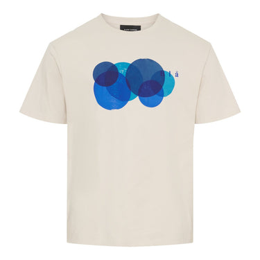 KLAUS SAMSØE T-shirt Sand m blå - KYOTO - KLAUS SAMSØE