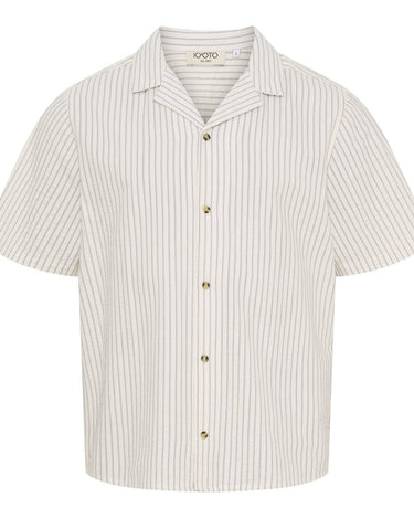Kyoto Berry Seersucker strib Skjorte Offwhite/blue - KYOTO - Kyoto