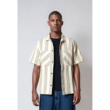 Kyoto Berry Texture strib Skjorte Offwhite - KYOTO - Kyoto