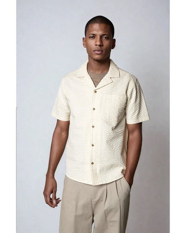 Kyoto Joseph Embossed Skjorte Offwhite - KYOTO - Kyoto