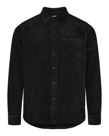 Kyoto KYSigurd Mens LS Shirt Fløjl Black - KYOTO - Kyoto