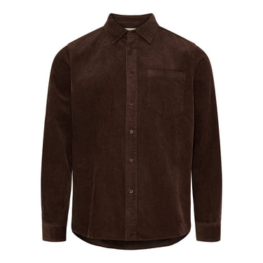 Kyoto KYSigurd Mens LS Shirt Fløjl Brown - KYOTO - Kyoto