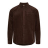 Kyoto KYSigurd Mens LS Shirt Fløjl Brown - KYOTO - Kyoto