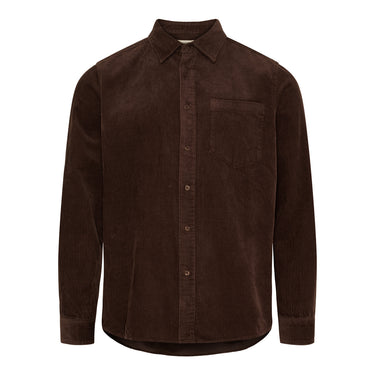 Kyoto KYSigurd Mens LS Shirt Fløjl Brown