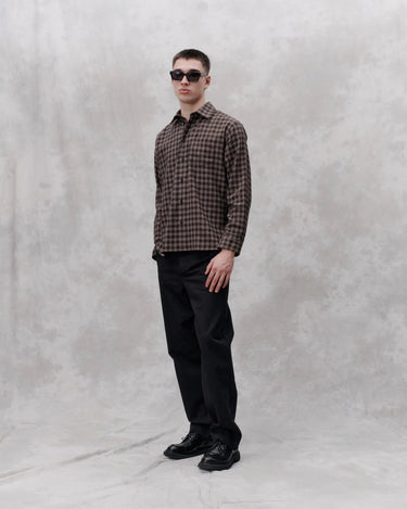 Libertine Record 3641 Brown Check shirt - KYOTO - Libertine - Libertine