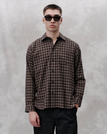 Libertine Record 3641 Brown Check shirt - KYOTO - Libertine - Libertine