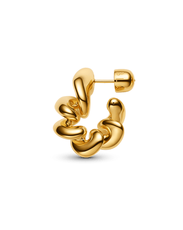 Maria Black Coil Hoop left Medium Gold - KYOTO - Maria Black