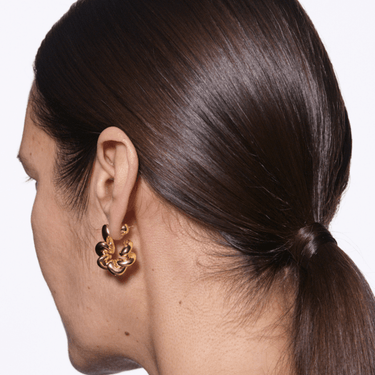 Maria Black Coil Hoop left Medium Gold - KYOTO - Maria Black