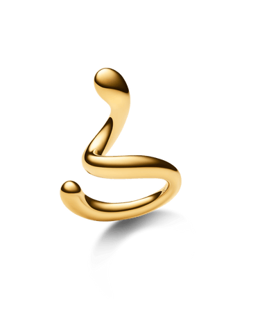 Maria Black Coil Whirl Ear Cuff Left Gold - KYOTO - Maria Black