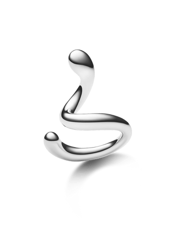 Maria Black Coil Whirl Ear Cuff left Silver - KYOTO - Maria Black