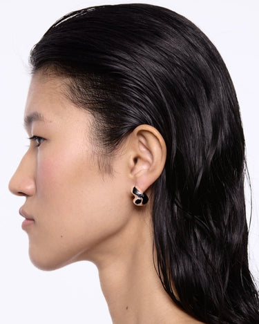 Maria Black Saddle Earring Small Silver Left - KYOTO - Maria Black