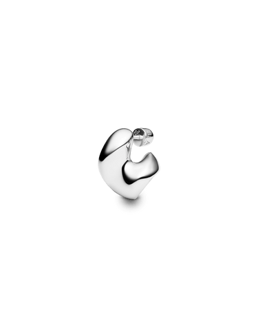 Maria Black Saddle Earring Small Silver Right - KYOTO - Maria Black