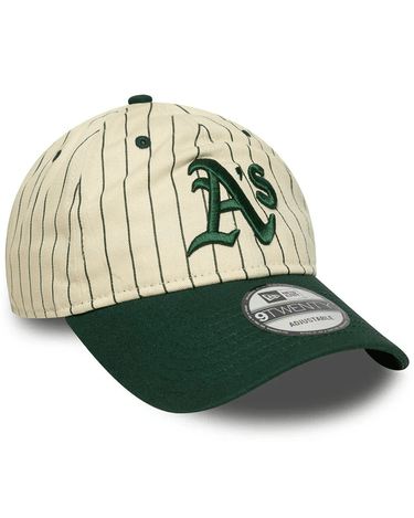 New Era 9TWENTY Pinstripe Oakland Athletics Off White/Dark Green cap - KYOTO - New Era