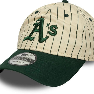 New Era 9TWENTY Pinstripe Oakland Athletics Off White/Dark Green cap - KYOTO - New Era