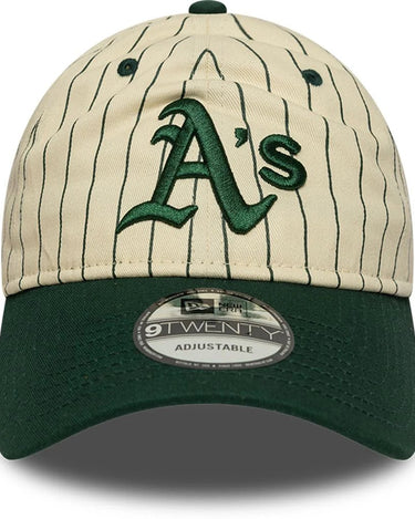 New Era 9TWENTY Pinstripe Oakland Athletics Off White/Dark Green cap - KYOTO - New Era