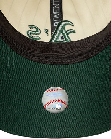 New Era 9TWENTY Pinstripe Oakland Athletics Off White/Dark Green cap - KYOTO - New Era