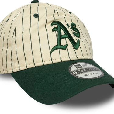 New Era 9TWENTY Pinstripe Oakland Athletics Off White/Dark Green cap - KYOTO - New Era