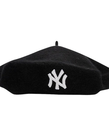 New Era FEMALE WOOL BERET NEW YORK YANKEES BLK Hat black - KYOTO - New Era