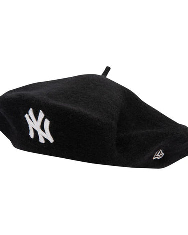 New Era FEMALE WOOL BERET NEW YORK YANKEES BLK Hat black - KYOTO - New Era