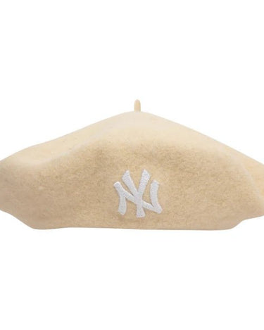 New Era FEMALE WOOL BERET NEW YORK YANKEES LTC hat beige - KYOTO - New Era
