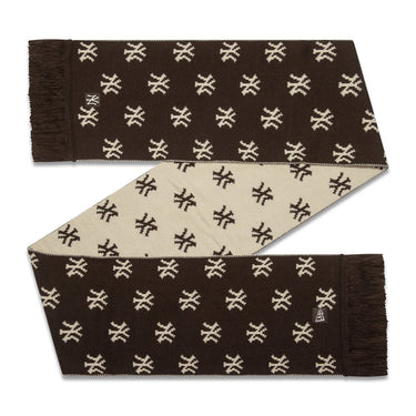 New Era MLB MONOGRAM SCARF NEW YORK YANKEES Brown, Beige - KYOTO - New Era