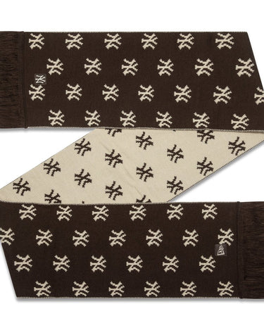 New Era MLB MONOGRAM SCARF NEW YORK YANKEES Brown, Beige - KYOTO - New Era