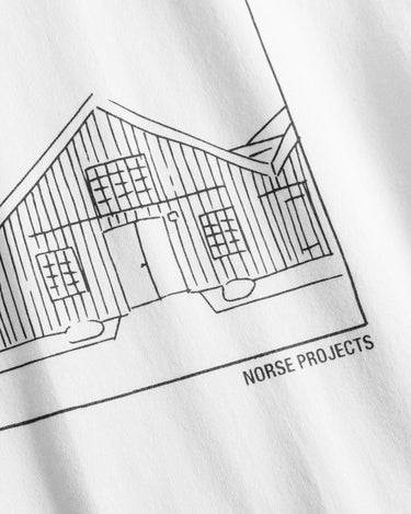 Norse Johannes Organic Kanonbadsvej Print T-shirt Enamel White - KYOTO - Norse Projects