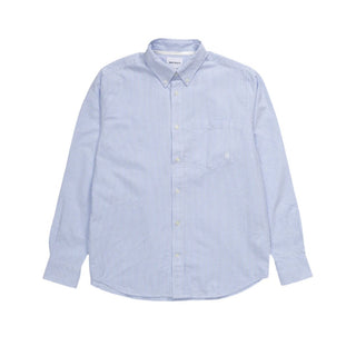 Norse Projects Algot Oxford Monogram Skjorter Blue Stripe - KYOTO - Norse Projects