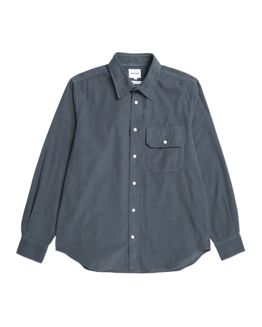 Norse Projects Algot Relaxed Micro Cord Shirt Graphite - KYOTO - Norse Projects