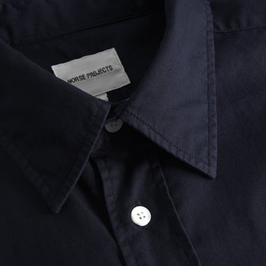 Norse Projects Algot Twill Shirt Dark Navy - KYOTO - Norse Projects