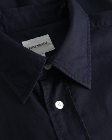 Norse Projects Algot Twill Shirt Dark Navy - KYOTO - Norse Projects