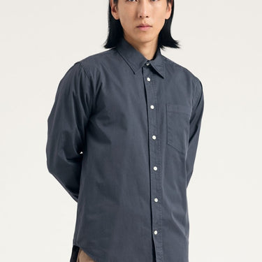 Norse Projects Algot Twill Shirt Graphite - KYOTO - Norse Projects