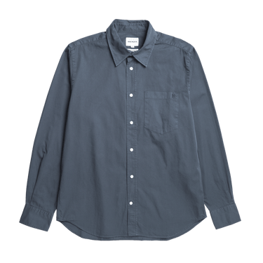 Norse Projects Algot Twill Shirt Graphite - KYOTO - Norse Projects