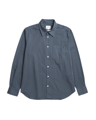 Norse Projects Algot Twill Shirt Graphite - KYOTO - Norse Projects