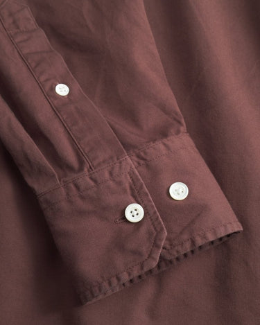 Norse Projects Algot Twill Shirt Mahogany - KYOTO - Norse Projects