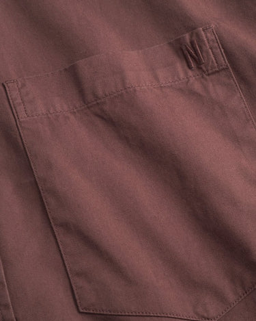 Norse Projects Algot Twill Shirt Mahogany - KYOTO - Norse Projects