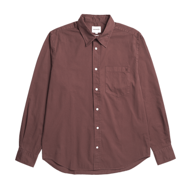 Norse Projects Algot Twill Shirt Mahogany - KYOTO - Norse Projects